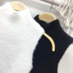 性感露背绑带毛绒上衣